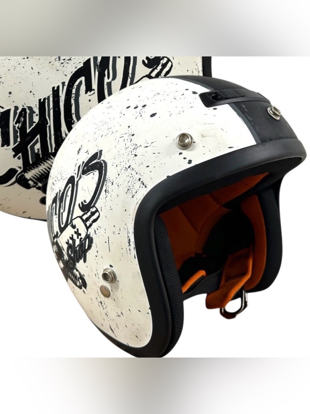 Z1R Jimmy Chico’s Speed Shop DOT Open Face Motorcycle Helmet Size M Distressed